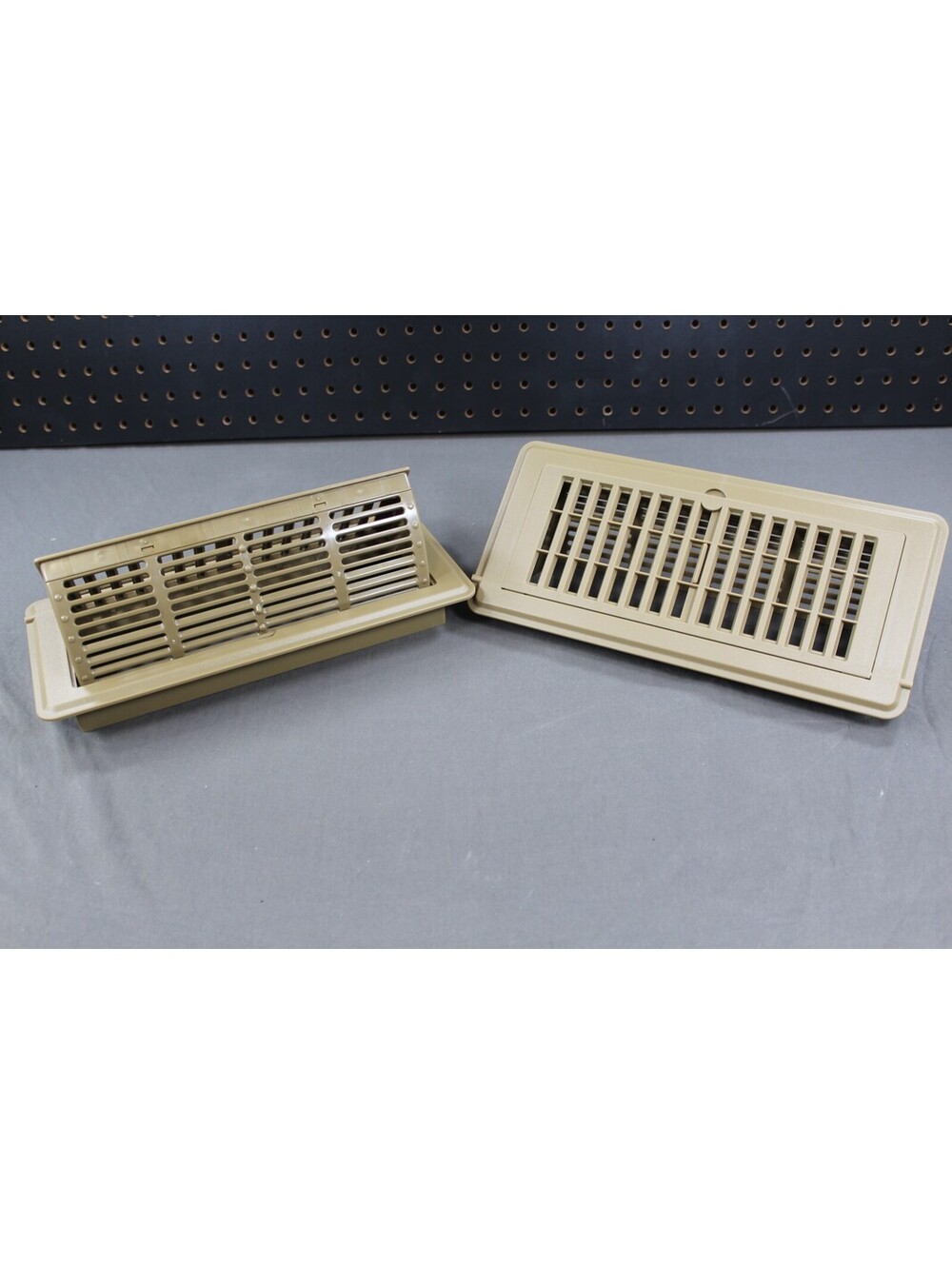 Set of 2 Beige Plastic 4x10 Floor Vent Register Covers